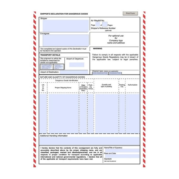 Dangereous Goods Declaration (DGD) Form Hazırlanması