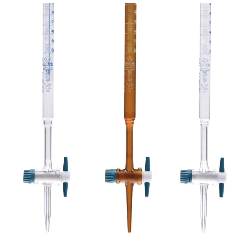 Isolab 017.01.010 Büret Düz PTFE Musluklu 10 ml