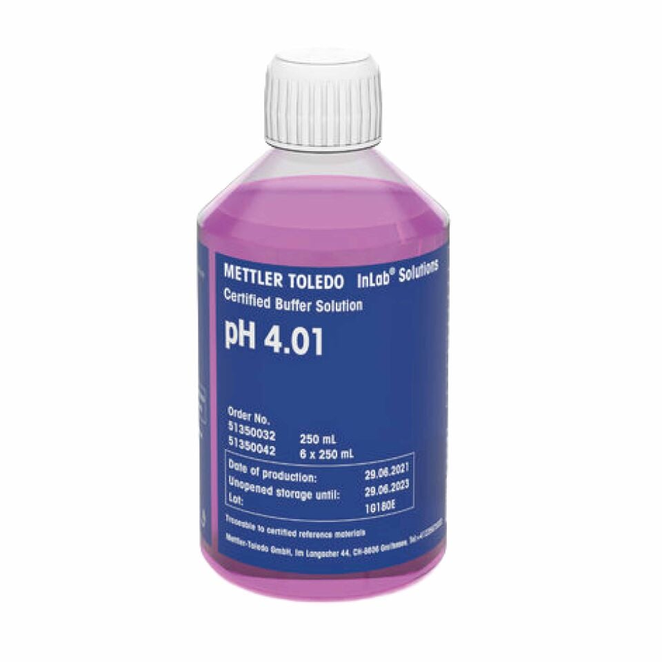 Mettler Toledo 51350032 Sertifikalı tampon pH 4.01 250mL Bottle