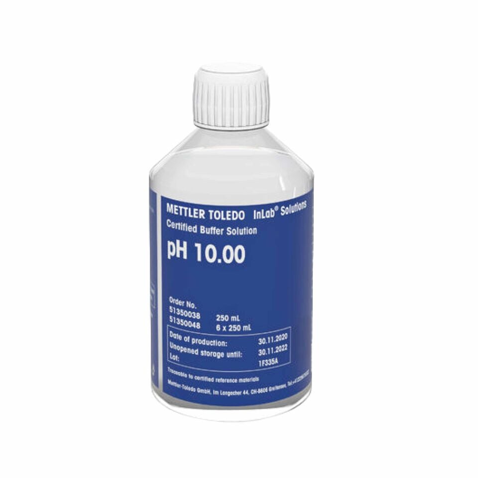 Mettler Toledo 51350038 Certified buffer pH 10.00 250mL Bottle