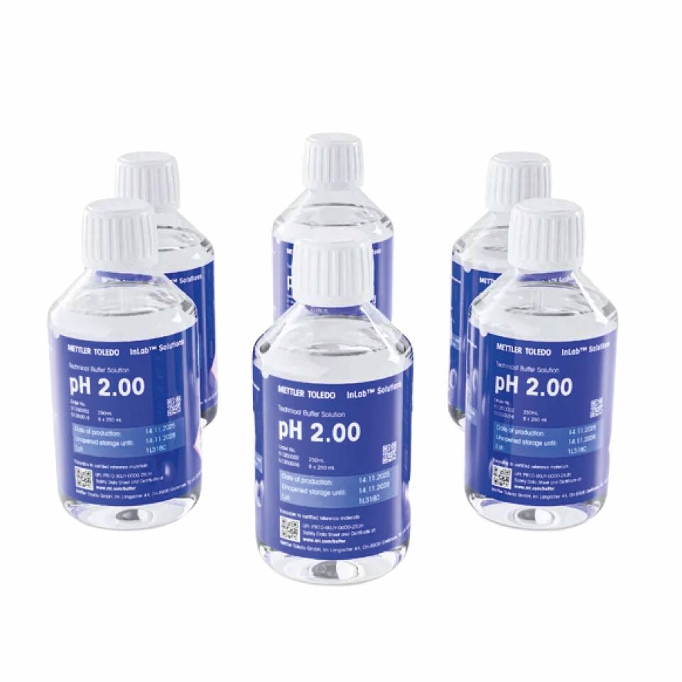 Mettler Toledo 51350016 Technical buffer pH 2.00 6x250mL Bottles