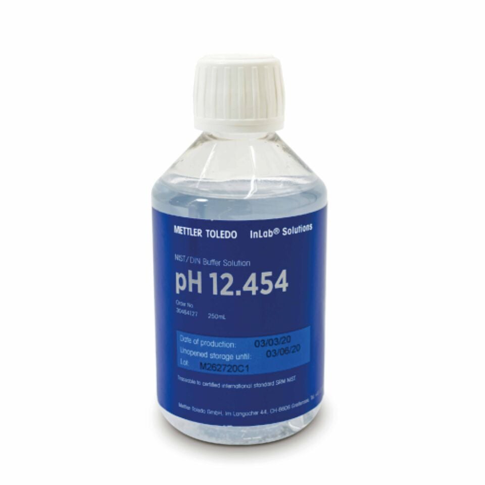 30464127 Mettler Toledo NIST/DIN Buffer pH 12.454, 250mL